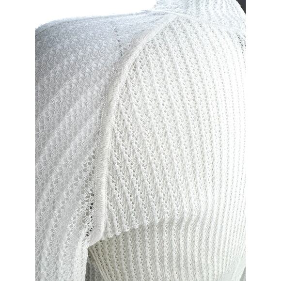 Alexander Wang NWOT White Knit Finely Ribbed smock detail Turtleneck Size M - Picture 14 of 15